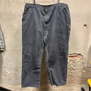Carhartt Gray Straight Leg Workwear Outdoor Pants 44 44x29 Construction Farm